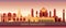 Sunset Skyline panorama of city of Dhaka, Bangladesh