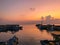 Sunset in South Taiwan over Moored Boats