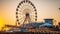 Sunset Spectacle - The Ferris Wheel at Pacific Park\\\'s Pier. Generative AI