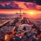 Sunset Splendor Paints the Skyline, Eiffel Tower Aflame in Parisian Panorama. Generative ai for illustrations