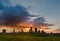 Sunset with Stone circle