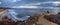 Sunset in a stone overlook that views Crystal Cove State Park Be