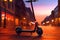 Sunset Street Parked Electric Scooter. Generative AI