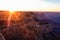 Sunset and sun rays near Hopi Point, Grand Canyon, AZ