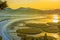 Sunset at Suncheon bay ecological park in South Korea