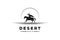 Sunset Sunrise Equestrian Horseback Knight Silhouette or Horse Warrior Paladin Medieval with Desert Land Logo Design Vector