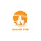 Sunset Sunrise Fire Flame Energy Logo Design