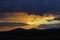 Sunset or sunrise over the mountain and cloudy sky. Inspirational background