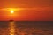 Sunset or sunrise with palms and ship in the maldives, exotic destinations for holiday or honeymoon,