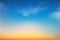 Sunset or sunrise in the sky with blue, orange and red dramatic colors.