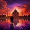 Sunset at the Taj Mahal