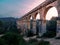Sunset in Tarragona Aqueduct, Catalonia, Spain