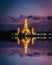 Sunset with temple in bangkok