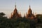 Sunset in the Temples and pagodas of Bagan