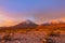 Sunset time-lapse at Licancabur volcano in Atacama desert