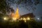 Sunset time at the main feature of Wat Arun Ratchawararam Ratworamahawihan Temple of Dawn .