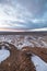 Sunset time after snow storm seen from Wahweap Overlook Viewpoint