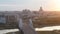 Sunset timelapse above the Bridge with the transport and clouds on the background. Central Asia, Kazakhstan, Astana