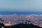 Sunset in the Tividabo view point in Barcelna, Spain. over the city, in Tibidabo, Barcelona