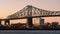 Sunset to night timelapse of the Montreal city skyline, Belvedere Jacques Cartier Bridge with St Lawrence river