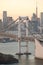 Sunset of Tokyo Bay with Rainbow Bridge in Odaiba city skyline