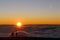 Sunset on the top of Haleakala volcano