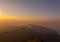 Sunset on top of the mountain in pompee national park at Kanchanaburi