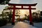 Sunset in Torii Gates, Kyoto, Japan