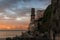 Sunset in the town of Atrani in amalfi coast