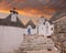 Sunset at Trulli of Alberobello, Puglia, Italy