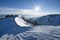 Sunset from Tupa peak in High Tatras during winter