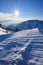 Sunset from Tupa peak in High Tatras during winter