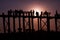 Sunset on U Bein Bridge, Amarapura, Myanmar Burma