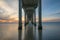 Sunset from under Scripps Pier in La Jolla California