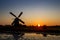 Sunset at Unesco world heritage windmills