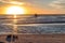 Sunset at Uyuni Salt Flats in Bolivia, the incredible salt desert in South America