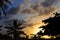 Sunset in Varadero Cuba with a cuban man on the wagon as silhouette - Serie Cuba Reportage