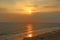 Sunset on the Varkala beach. South India