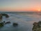 Sunset and velvet sea