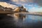 Sunset at Vestrahorn Mountain and Stokksnes beach. Iceland