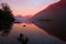 Sunset view across Wastwater to Great Gable