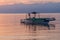 Sunset view of a bangka double-outrigger boat on Siquijor island, Philippine