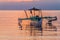 Sunset view of a bangka double-outrigger boat on Siquijor island, Philippine