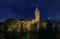 Sunset view of BCEE or Luxemburgish Spuerkeess Clock Tower in the UNESCO World Heritage Site of Luxembourg old town