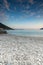 Sunset view on the beach of village of Vasiliki, Lefkada, Greece