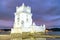 Sunset view of Belem Tower on a beautiful autumn evening, Lisbon