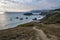 Sunset view at California beach near Sonoma Coastline