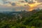 Sunset view Carmel coast, Siach valley and  Mahmud mosque, Haifa