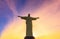 Sunset view of Christ the Redeemer in Rio de Janeiro