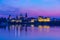 Sunset view of cityscape of Italian town Mantua